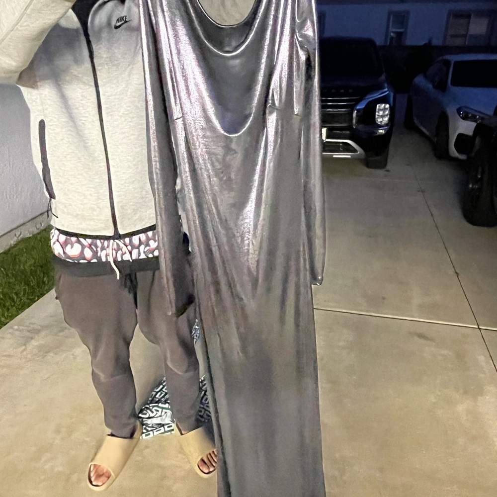 Metallic Silver Dress